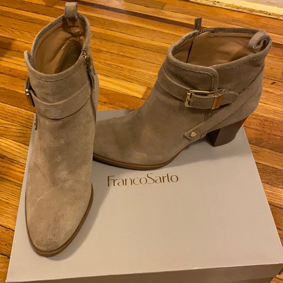 Franco Sarto Shoes - Franco Sarto women’s suede chunk heel booties sz8